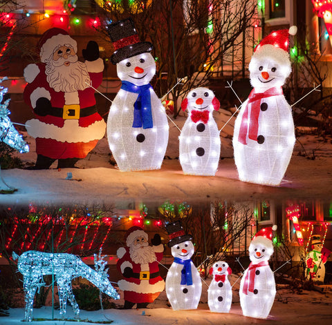 Image of Set of 3 Christmas Snowman LED