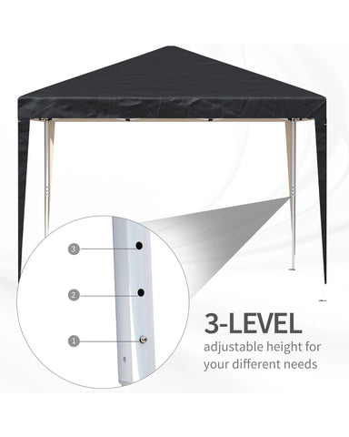 Image of 3 x 3m Garden Pop Up Gazebo Marquee Party Tent Wedding Canopy Black