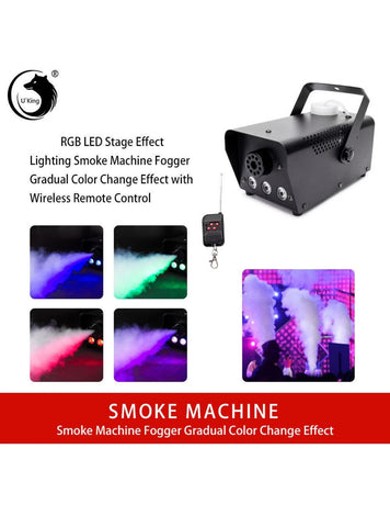 Image of 500W Party Smoke Machine with RGB LED Light Wireless Remote DJ Disco Fog Machine