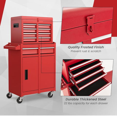 Image of 5-Drawer Rolling Tool Chest High Capacity Tool Storage Cabinet