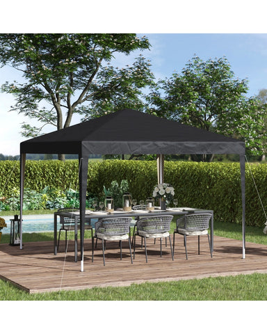 Image of 3 x 3m Garden Pop Up Gazebo Marquee Party Tent Wedding Canopy Black