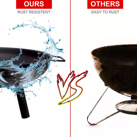 Image of 23" Large Round Steel Fire Pit Garden Patio Camping Heater Burner Bowl BBQ Gril