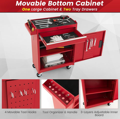 Image of 5-Drawer Rolling Tool Chest High Capacity Tool Storage Cabinet