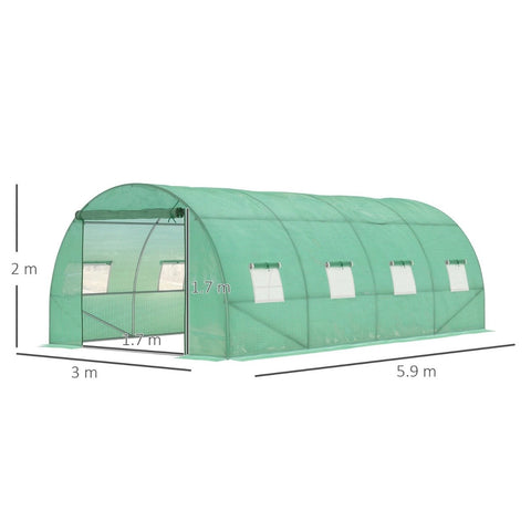 Image of Walk in Polytunnel Garden Greenhouse 6 x 3M