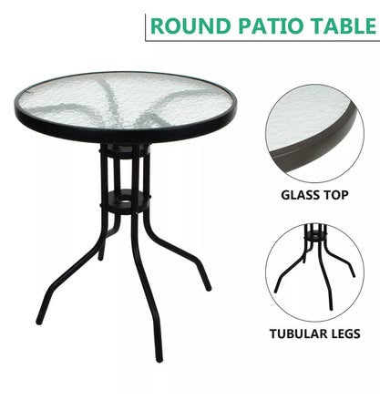 Image of TEMPERED GLASS BISTRO TABLE