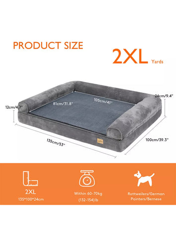 Image of Orthopedic Dog Bed Sofa Waterproof Removable Cover Plush Mat