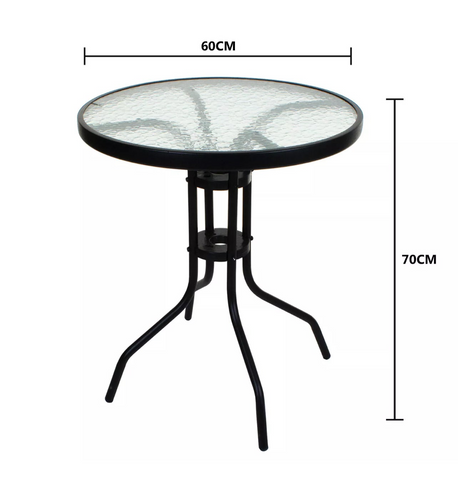 Image of TEMPERED GLASS BISTRO TABLE