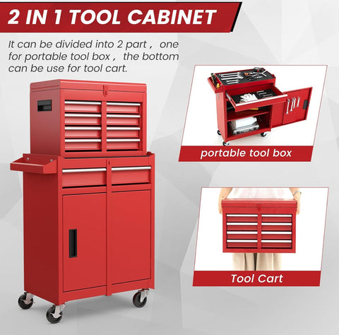 Image of 5-Drawer Rolling Tool Chest High Capacity Tool Storage Cabinet