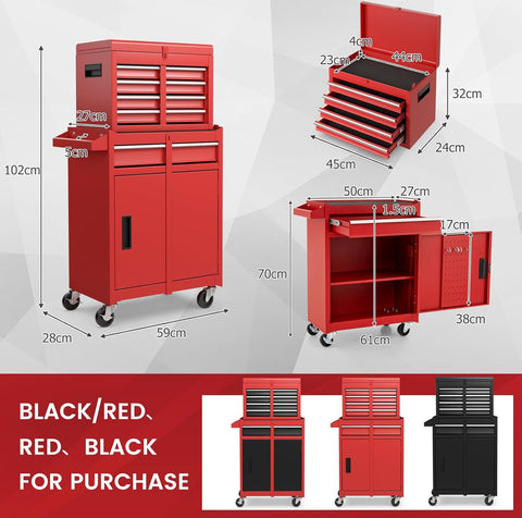 Image of 5-Drawer Rolling Tool Chest High Capacity Tool Storage Cabinet