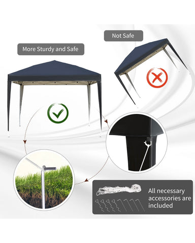 Image of 3 x 3m Garden Pop Up Gazebo Marquee Party Tent Wedding Canopy Black