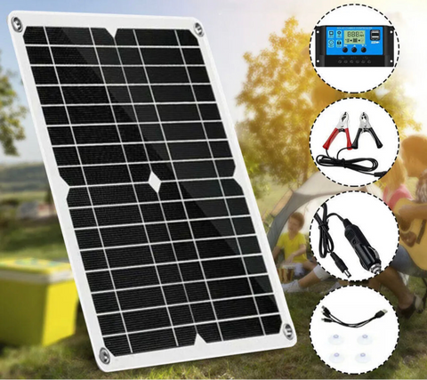Image of 30W Solar Panel Kit 12V/24V Battery Charger MPPT Controller Camper Car Van Boat