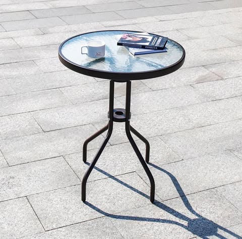 Image of TEMPERED GLASS BISTRO TABLE