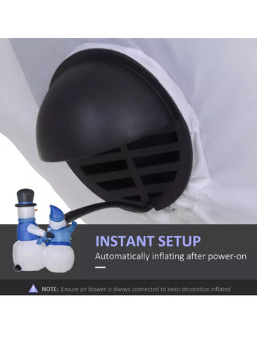 Image of Inflatable Snowman Family Christmas 4FT Blow Up LED Lights Xmas Decor HOMCOM