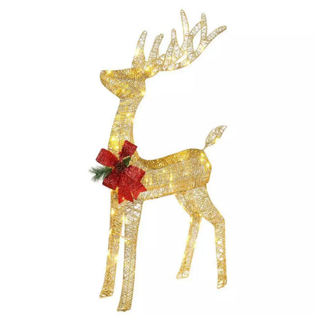 Image of Christmas Reindeer Light Up Decoration Warm White LED Garden 130cm Large