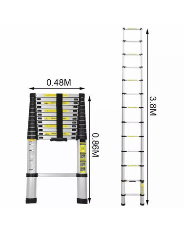 Image of Aluminium Telescopic Ladder 2.6M TO 6M Heavy Duty