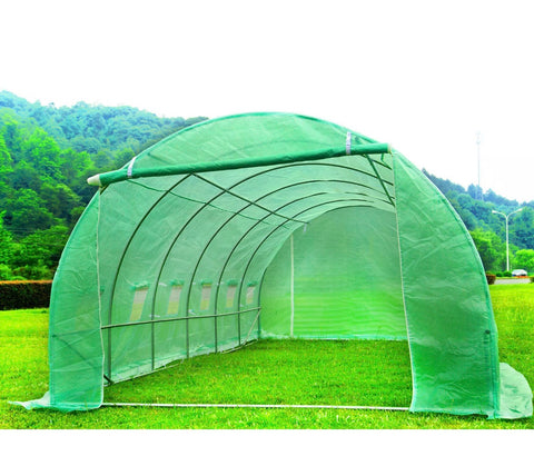 Image of 6M X 3M Heavy Duty Fully Galvanised Steel Frame Polytunnel Greenhouse