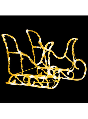 Image of Reindeers & Sleigh Christmas Decoration 280x28x55 cm Acrylic - White