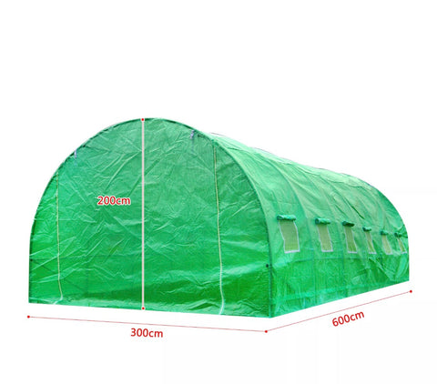 Image of 6M X 3M Heavy Duty Fully Galvanised Steel Frame Polytunnel Greenhouse