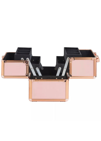 Image of Blush Pink & Rose Gold Makeup Case Makeup Box