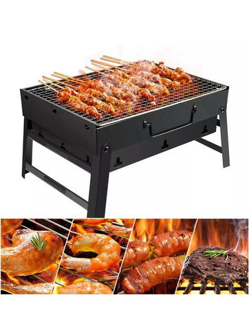Image of Portable Foldable BBQ Barbecue Charcoal Grill for Outdoor Cooking Camping Hiking Picnics