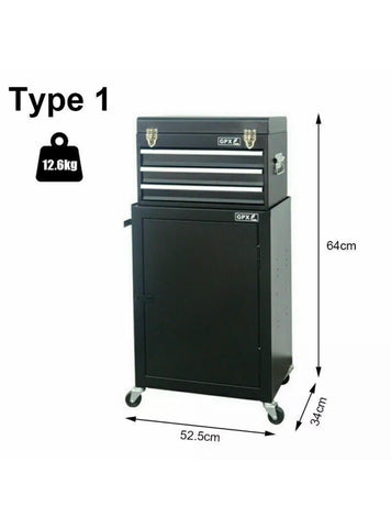 Image of PORTABLE LARGE TOOL CHEST TOP CABINET TOP BOX AND GARAGE STORAGE ROLL CABINET