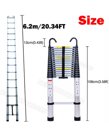 Image of Aluminium Telescopic Ladder 2.6M TO 6M Heavy Duty