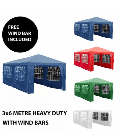 Image of 3X6M WITH 6 SIDES MARQUEE GAZEBO TENT GARDEN PARTY WATERPROOF CANOPY SHELTER WINDBARS