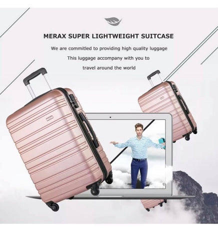 Image of Rose Gold Hard Suitcase Luggage Set of 3 Trolley Case