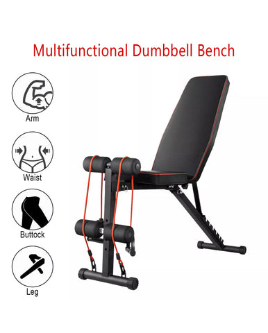 Image of Foldable Weight Bench Press With Free Resistant Bands