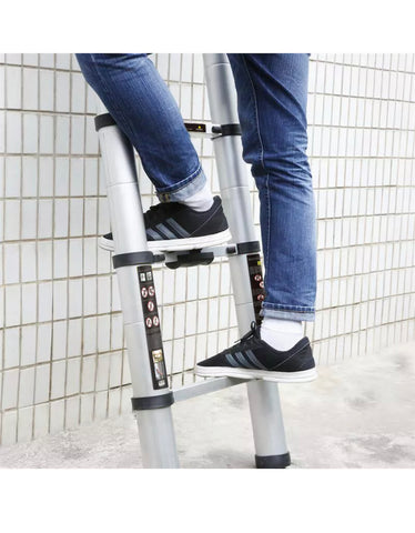 Image of 3.8M Portable Heavy Duty Multi-Purpose Aluminium Telescopic Ladder Extendable EN131