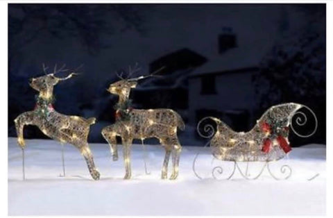 Image of CHRISTMAS REINDEERS & SLEIGH SET