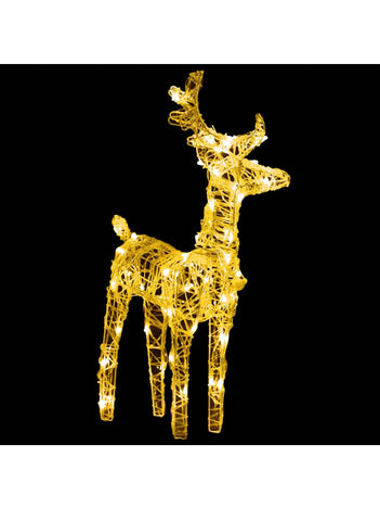 Image of Reindeers & Sleigh Christmas Decoration 280x28x55 cm Acrylic - White