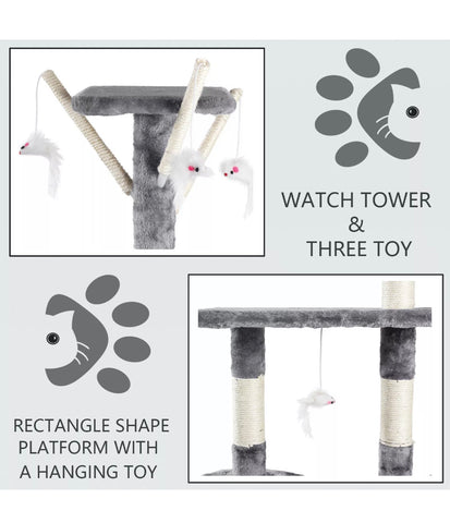 Image of Deluxe Scratching Scratch Post Kitten Cat Climbing Frame