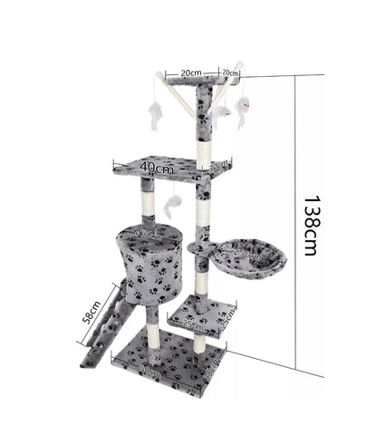 Image of Deluxe Scratching Scratch Post Kitten Cat Climbing Frame