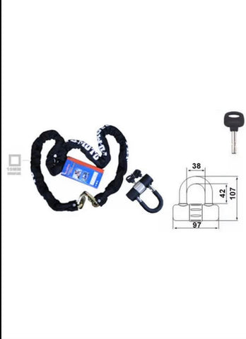 Image of Heavy Duty 3KG STEEL Heavy Duty Scooter Motorcycle Motorbike Security Lock 1.2M