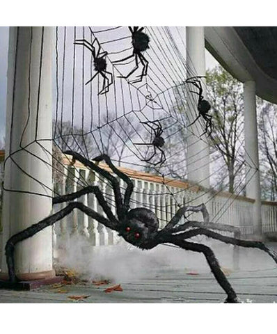 Image of Giant 6.5FT / 2M Large Black Spider Halloween Decoration Haunted House