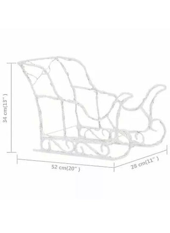 Image of Reindeers & Sleigh Christmas Decoration 280x28x55 cm Acrylic - White