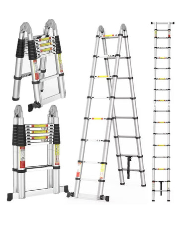 Image of Aluminium Telescopic Ladder 2.6M TO 6M Heavy Duty