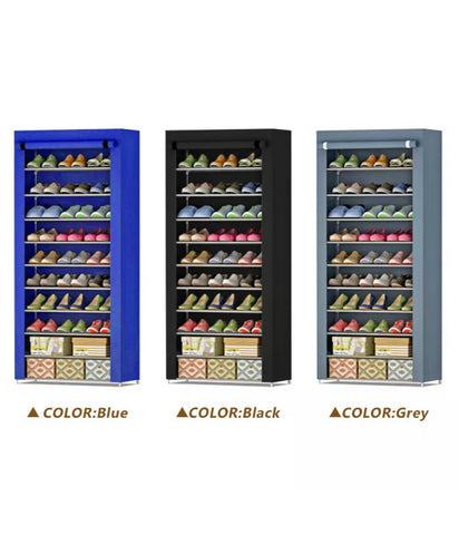 Image of Shoe Rack Storage Organiser Cabinet Stand Dustproof 27 Pairs 10 Tier Shoes