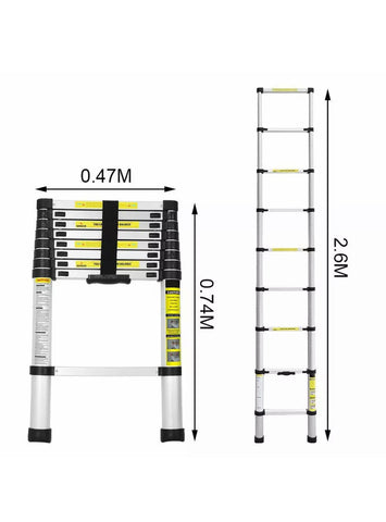 Image of Aluminium Telescopic Ladder 2.6M TO 6M Heavy Duty
