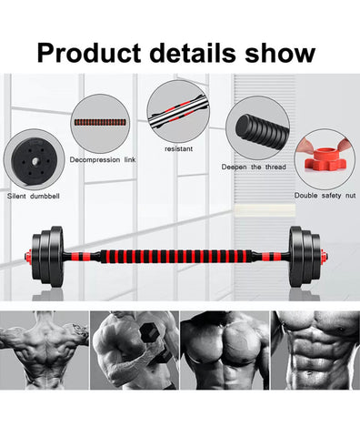 Image of 30kg Adjustable Dumbbell Dumbell Weights With Barbell