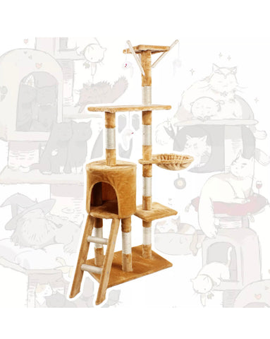 Image of Deluxe Scratching Scratch Post Kitten Cat Climbing Frame