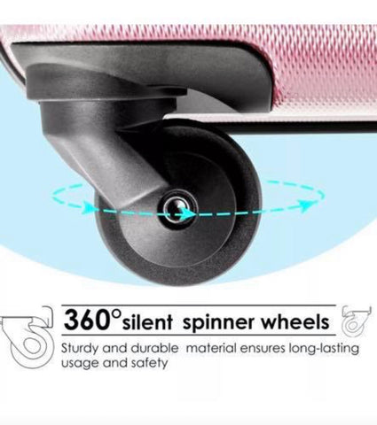 Image of Rose Gold Hard Suitcase Luggage Set of 3 Trolley Case