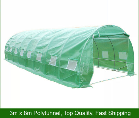 Image of 3m x 8m Polytunnel 25mm Galvanised Frame Greenhouse