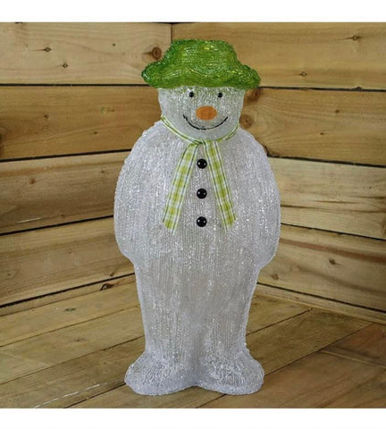 Image of The Snowman Christmas Outdoor Garden Decoration - 55cm - 100 Ice White LED's