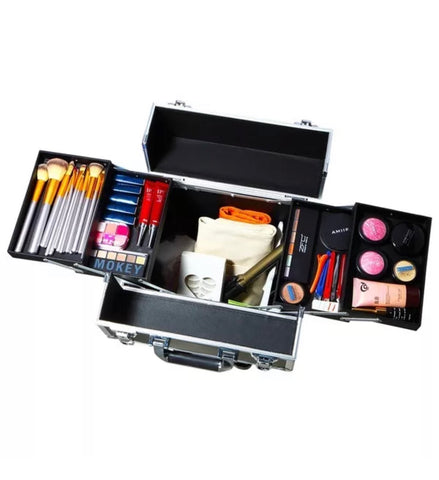 Image of Cosmetic Makeup Beauty Nail Salon Hairdresser Trolley Case Pink or Black
