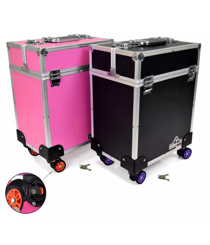 Image of Cosmetic Makeup Beauty Nail Salon Hairdresser Trolley Case Pink or Black