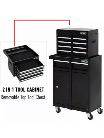 Image of PORTABLE LARGE TOOL CHEST TOP CABINET TOP BOX AND GARAGE STORAGE ROLL CABINET