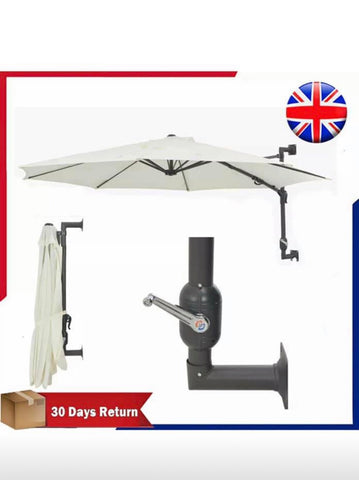 Image of Wall Mounted Parasol Outdoor Patio Umbrella Sun Shade 3m 9.8ft