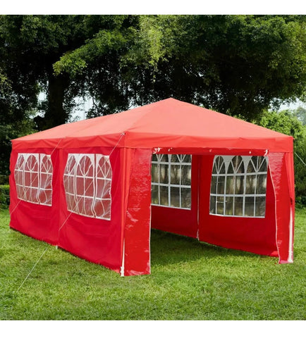 Image of 3X6M WITH 6 SIDES MARQUEE GAZEBO TENT GARDEN PARTY WATERPROOF CANOPY SHELTER WINDBARS